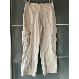 Abercrombie & Fitch Curve Love Cargo Pants Cream Relaxed Size 30 10 Y2K Utility